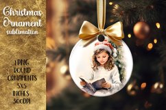 Christmas Ornaments Children reading a book| Sublimation Product Image 1
