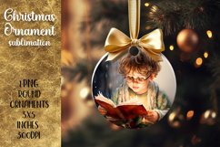 Christmas Ornaments Children reading a book| Sublimation Product Image 1