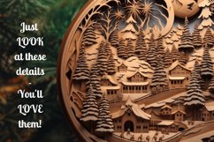 3D Christmas Sublimation PNG Bundle | Wood Carving Ornaments Product Image 3