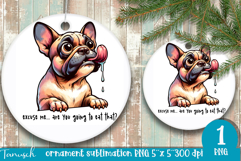 funny begging dog Ornament Sublimation PNG Bulldog Product Image 1