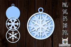 Christmas Ornament SVG, 3d layered snowflake papercut svg. Product Image 1