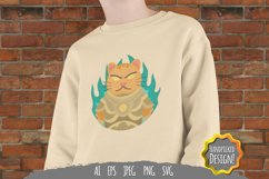 Ornamental Cat Wearing Armour SVG Product Image 1