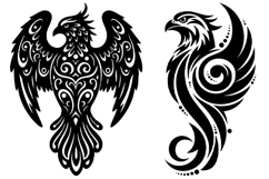 Majestic Eagle Bird 6 Intricate Tribal Tattoos Product Image 3