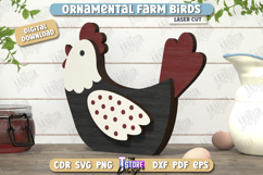 Ornamental Farm Birds Shelf Sitters Laser Cut, Farmhouse SVG Product Image 7