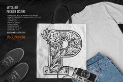 Ornamental flourishes classic flair p capital lettering Product Image 1
