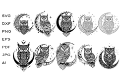 10 Enchanted Moon Owl Tattoo Product Image 1