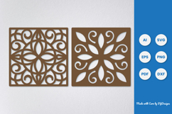 Ornamental Square Laser Cut SVG Product Image 1