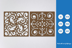 Ornamental Square Laser Cut SVG Product Image 1