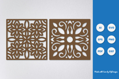 Ornamental Square Laser Cut SVG Product Image 1