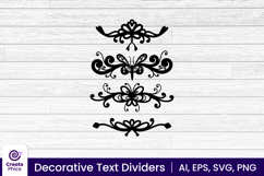 ornamental text divider set-floral-decorative dividers-text separator-text ending lines-element