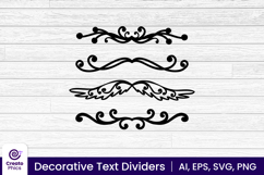 ornamental text divider set-floral-decorative dividers-text separator-text ending lines-element