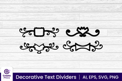 ornamental text divider set-floral-decorative dividers-text separator-text ending lines-element