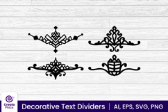 ornamental text divider set-floral-decorative dividers-text separator-text ending lines-element