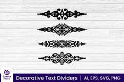 ornamental text divider set-floral-decorative dividers-text separator-text ending lines-element