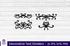ornamental text divider set-floral-decorative dividers-text separator-text ending lines-element