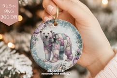 Polar Bear Patchwork Ornament PNG Product Image 1