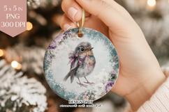 Blue Bird Patchwork Ornament PNG Design Product Image 1