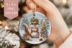 Christmas Chipmunk Sublimation PNG - Cute Ornament File Product Image 1