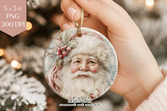 Father Christmas Round Ornament PNG Product Image 1