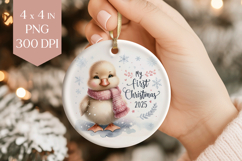 Baby Duck My First Christmas 2025 Ornament PNG Product Image 1