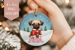Christmas Pug Ornament PNG Product Image 1