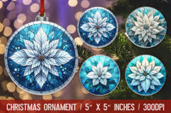 3D Christmas Ornament Sublimation Design, Round Ornament Png Product Image 1