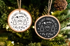 Our First Christmas Mr And Mrs 2025 SVG | Christmas Ornament Product Image 1