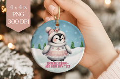 Editable Baby Girl Penguin Ornament PNG Product Image 1