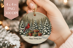 Personalized Cardinal Ornament PNG Product Image 1