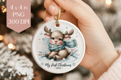 Moose My First Christmas 2025 Ornament PNG Product Image 1