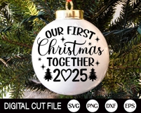 Christmas Married Ornament SVG, Our first Christmas 2025 PNG Product Image 3
