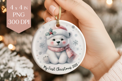 Polar Bear My First Christmas 2025 Ornament PNG Product Image 1