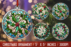 3D Christmas Ornament Sublimation Design, Round Ornament Png Product Image 1