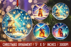 Christmas round ornaments sublimation design Product Image 1