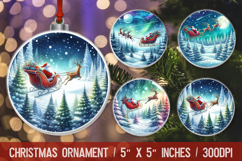 Christmas round ornaments sublimation design Product Image 1