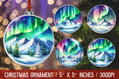 Christmas round ornaments sublimation design Product Image 1