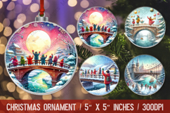 Christmas round ornaments sublimation design Product Image 1