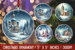 Christmas round ornaments sublimation design Product Image 1