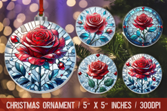 3D Christmas Ornament Sublimation Design, Round Ornament Png Product Image 1