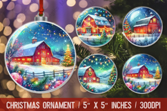 Christmas round ornaments sublimation design Product Image 1