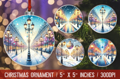 Christmas round ornaments sublimation design Product Image 1