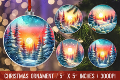 Christmas round ornaments sublimation design Product Image 1