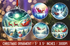 Christmas round ornaments sublimation design Product Image 1