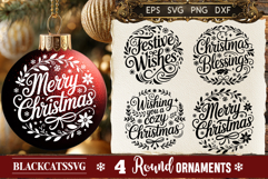 Round Christmas Ornament SVG 4 designs Product Image 5