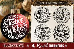 Round Christmas Ornament SVG 4 designs Product Image 6