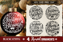 Round Christmas Ornament SVG 4 designs Product Image 7
