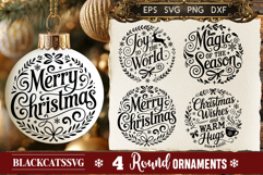 Round Christmas Ornament SVG 4 designs Product Image 6