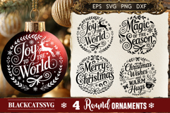 Round Christmas Ornament SVG 4 designs Product Image 1