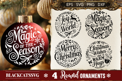 Round Christmas Ornament SVG 4 designs Product Image 4