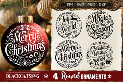 Round Christmas Ornament SVG 4 designs Product Image 5